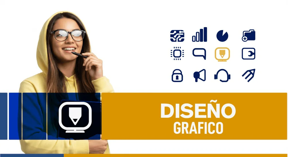 Estudiante de diseño gráfico desarrollando ideas creativas en entorno digital